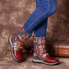 La Fleur Emboss Leather Boots