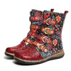 La Fleur Emboss Leather Boots
